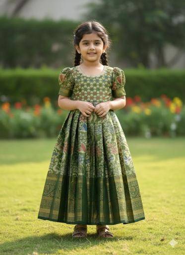 NEW LAUNCING KIDS GOWN kanjivaram silk Childrens wear wholesalers in Mumbai